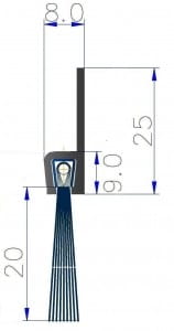 Streifenbürste h520